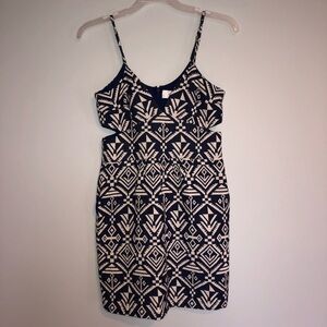 Dolce Vita V Neck Blue White Geometric Dress